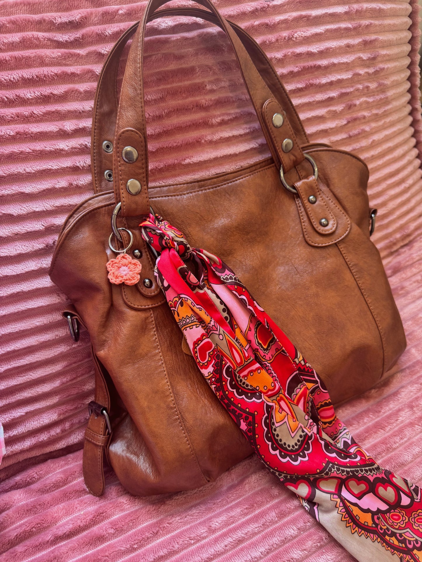 Orange flower key chain