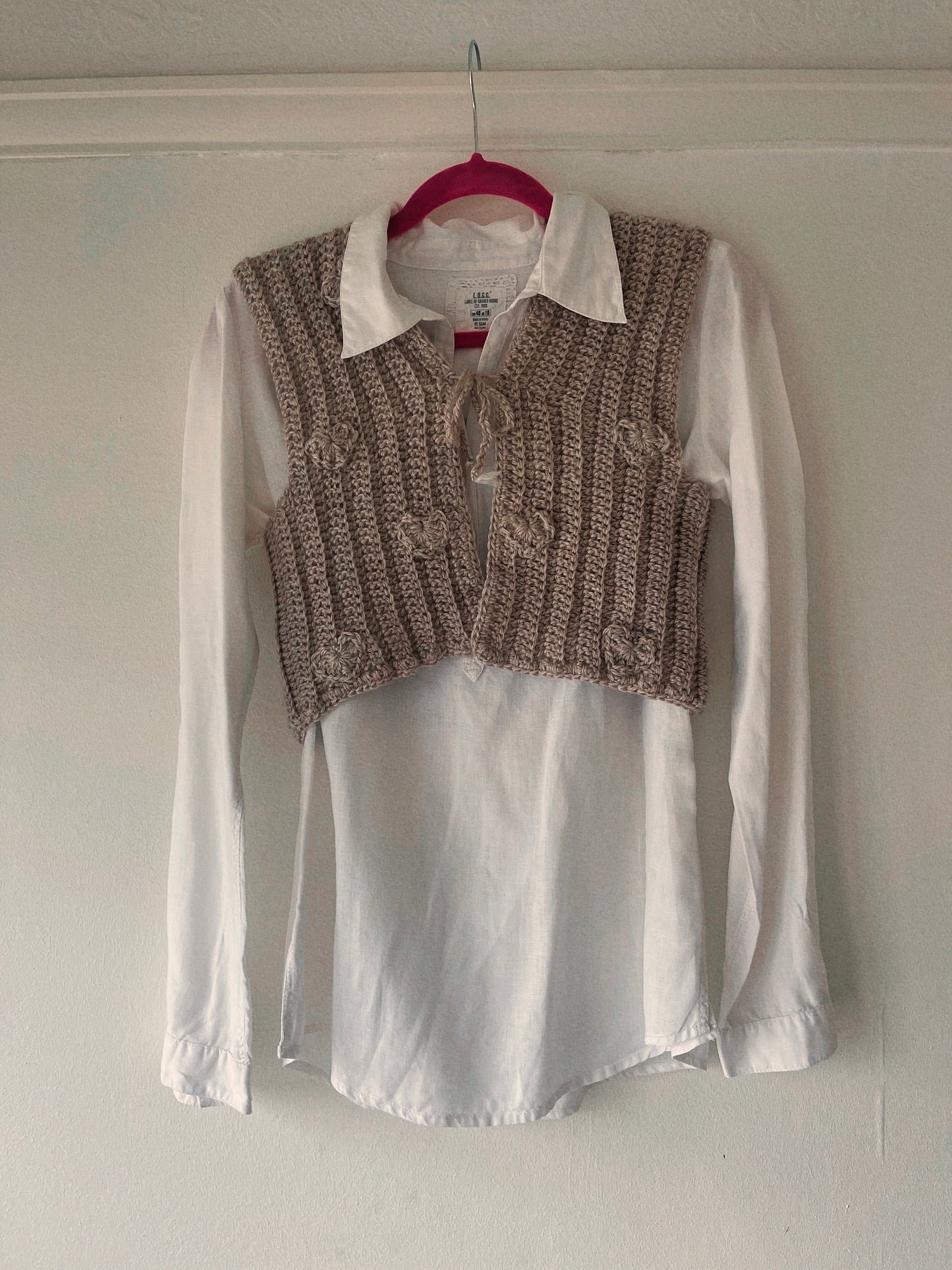 Beige Crochet Waistcoat