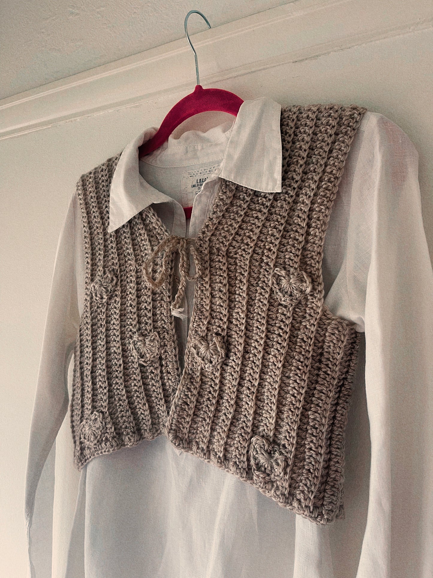 Beige Crochet Waistcoat