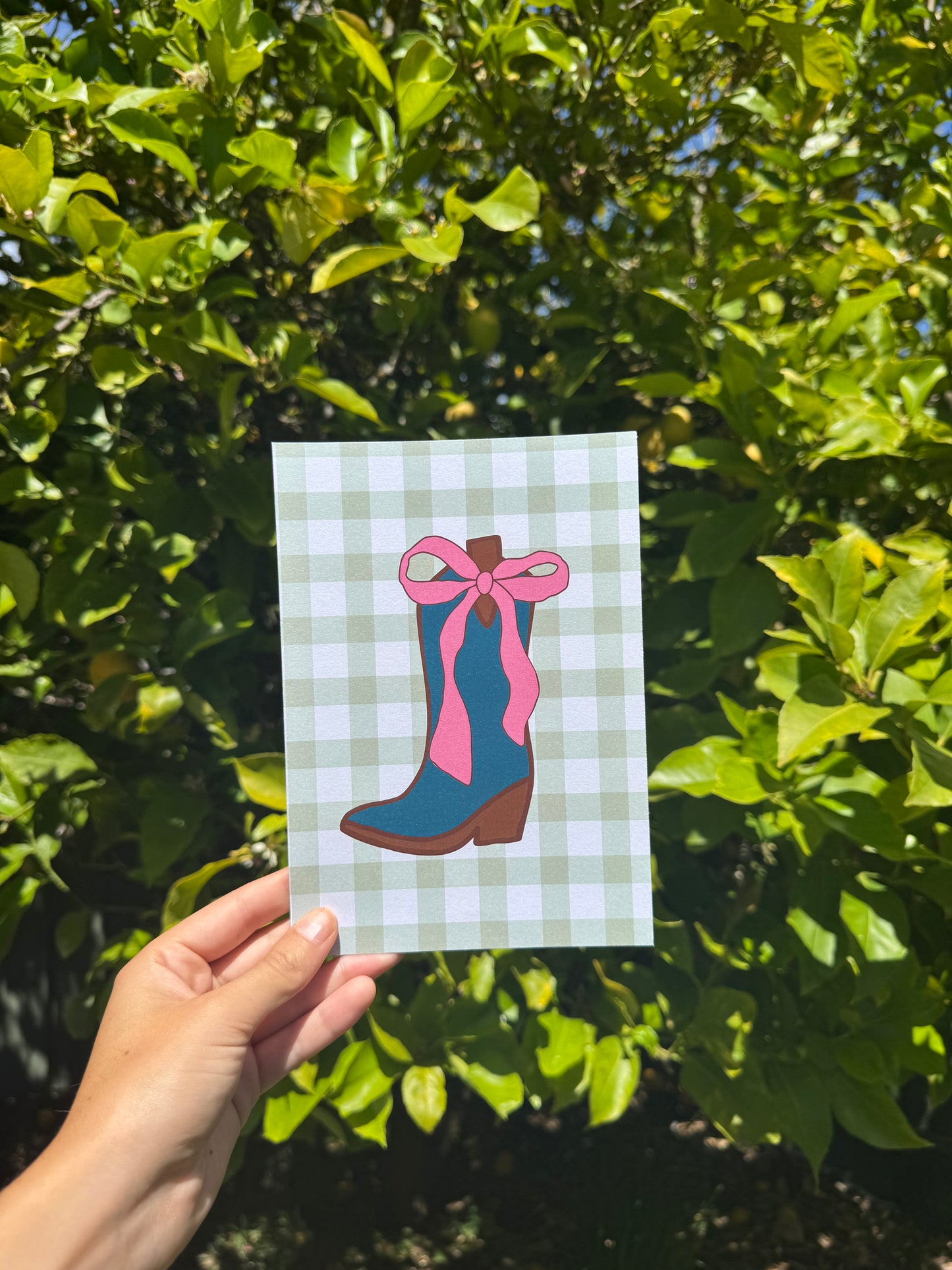 Gingham cowgirl print