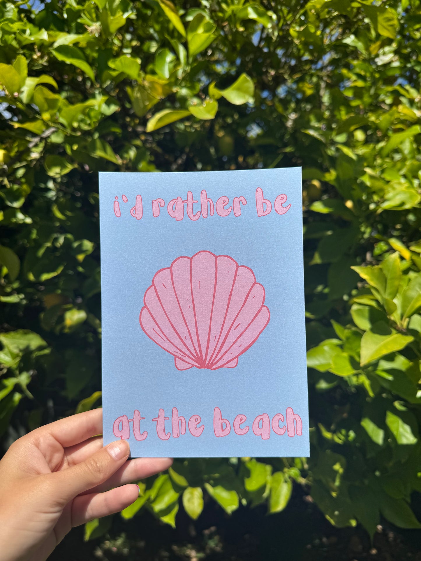 I’d rather be at the beach pink/blue print