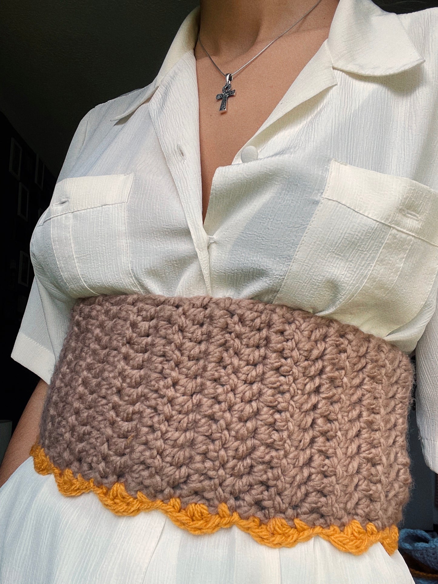 Brown Crochet Corset