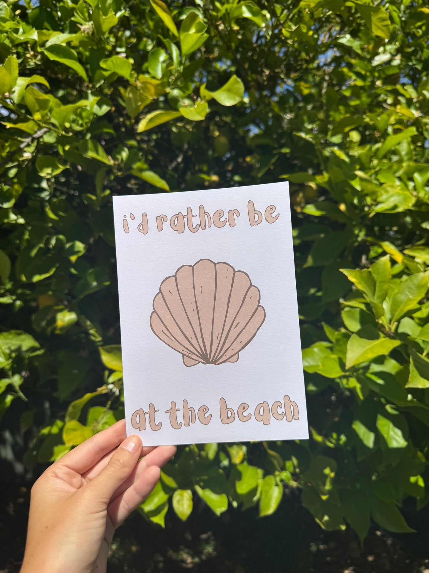 ‘I’d rather be at the beach’ print