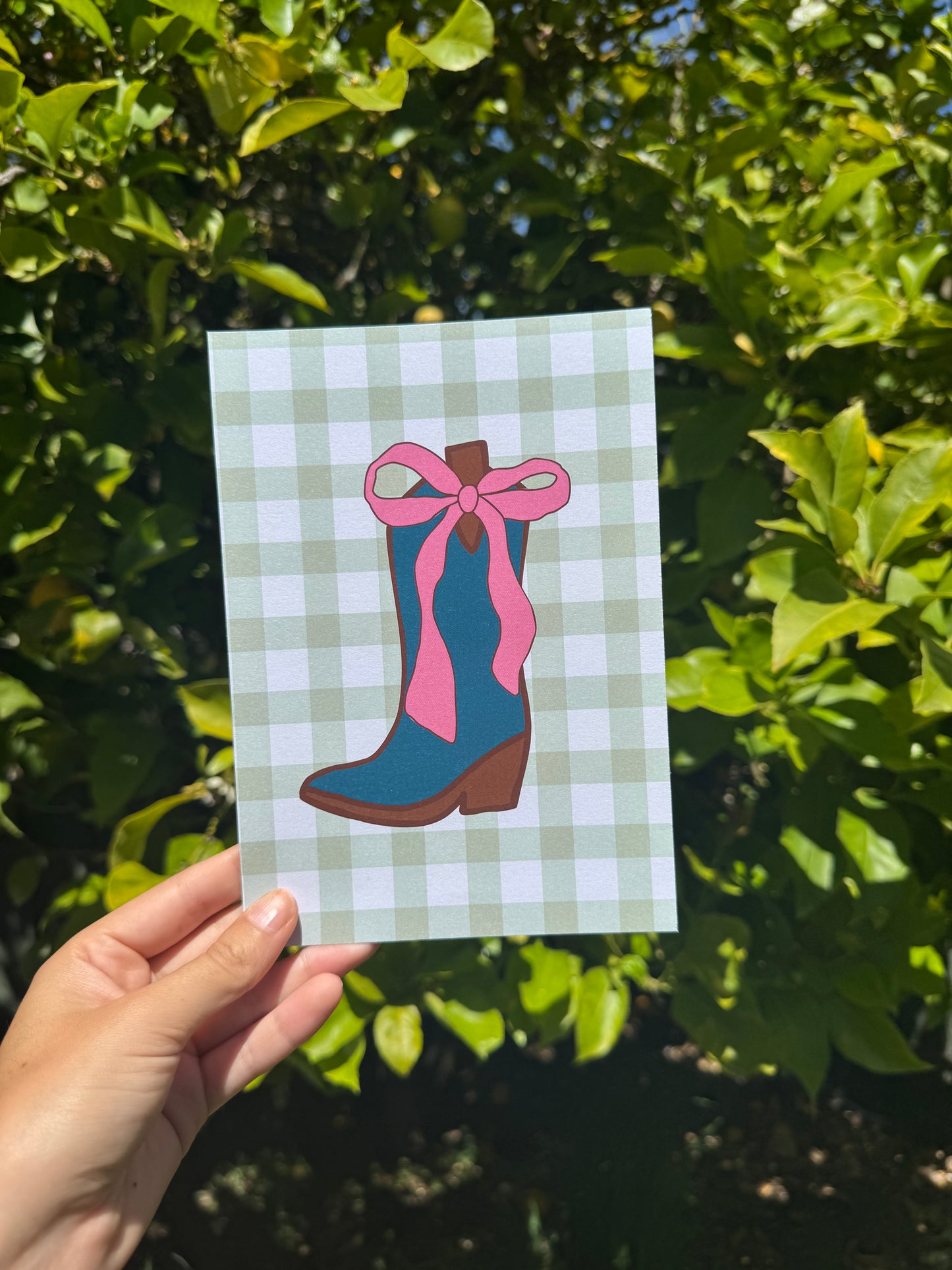 Gingham cowgirl print