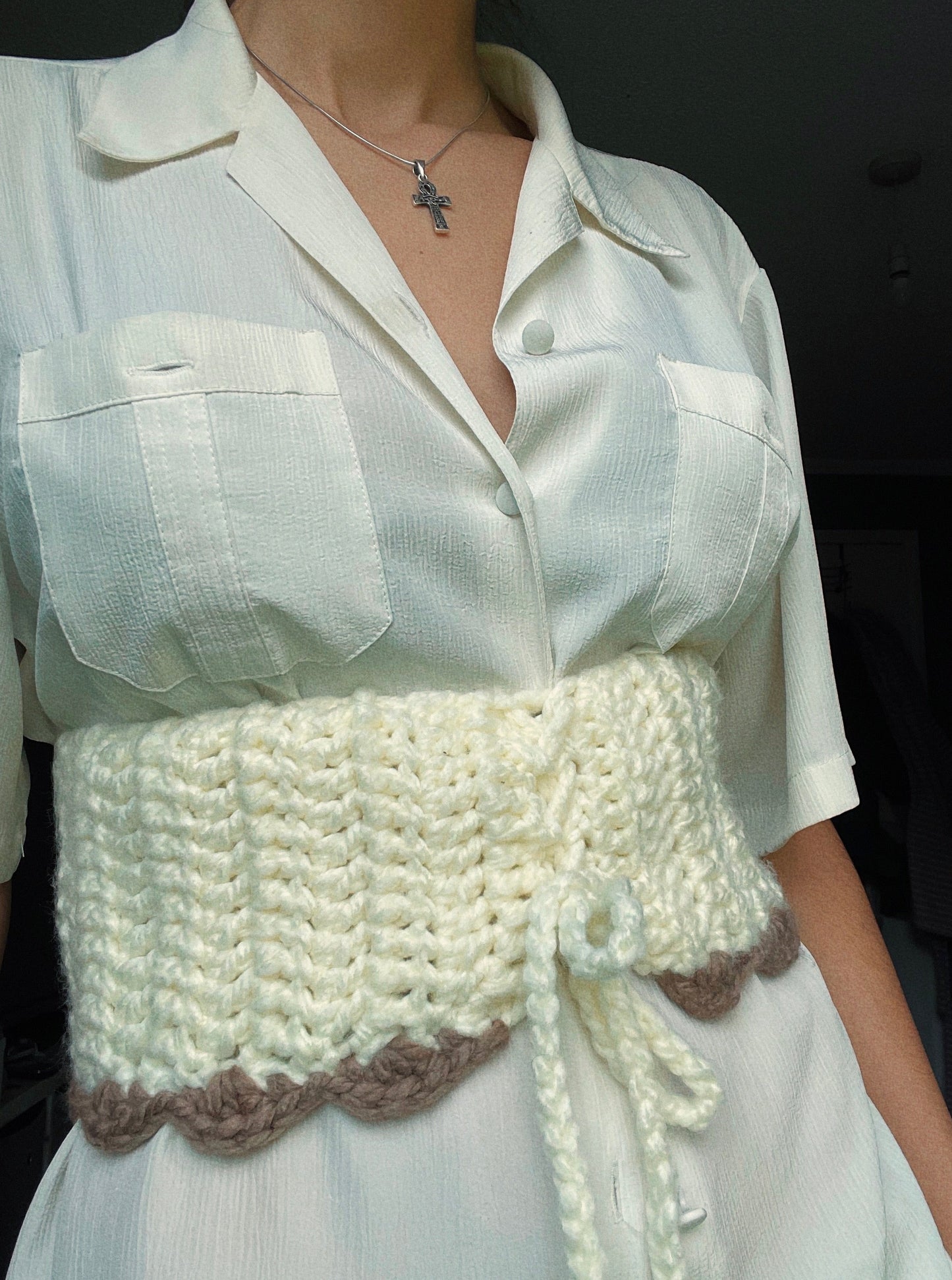 Cream Crochet Corset