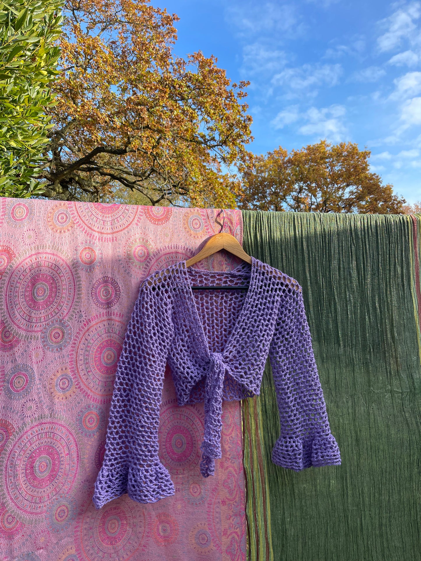 Lilac crochet tie top