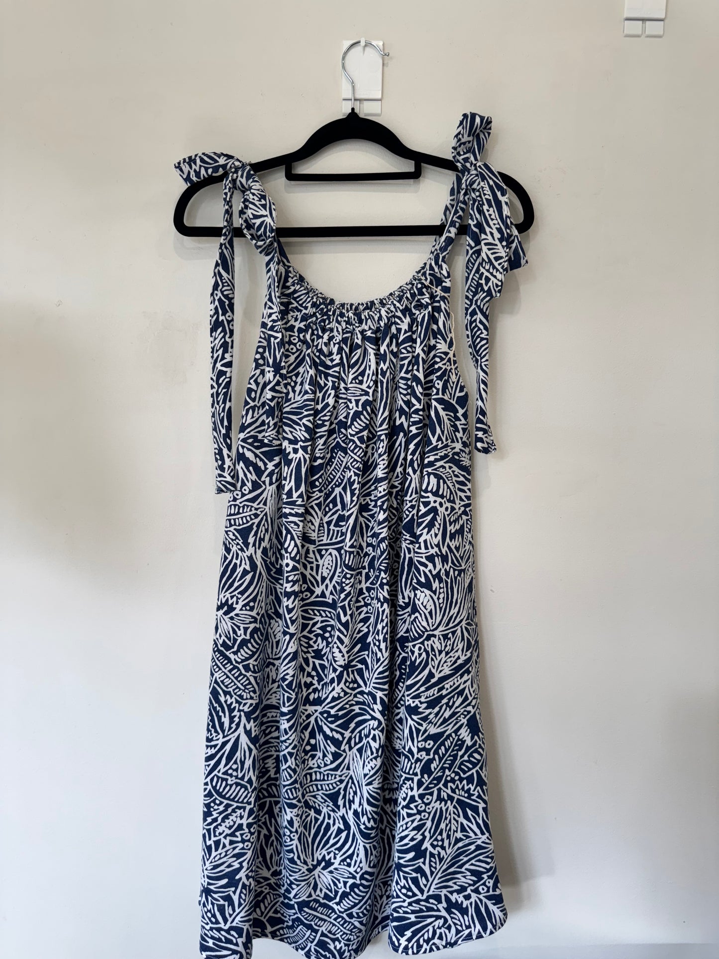 Rosemary Dress-Blue leaves