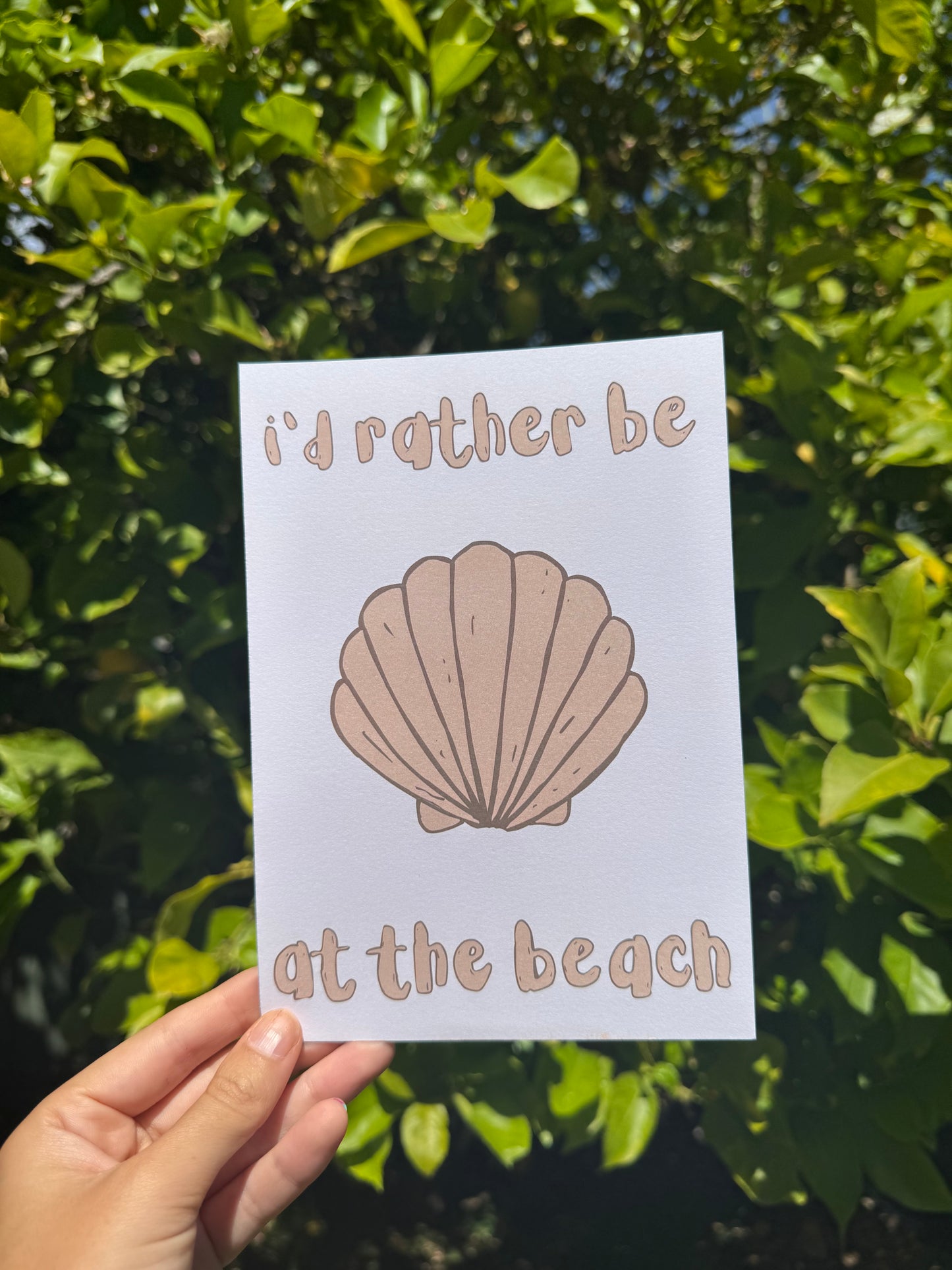 ‘I’d rather be at the beach’ print